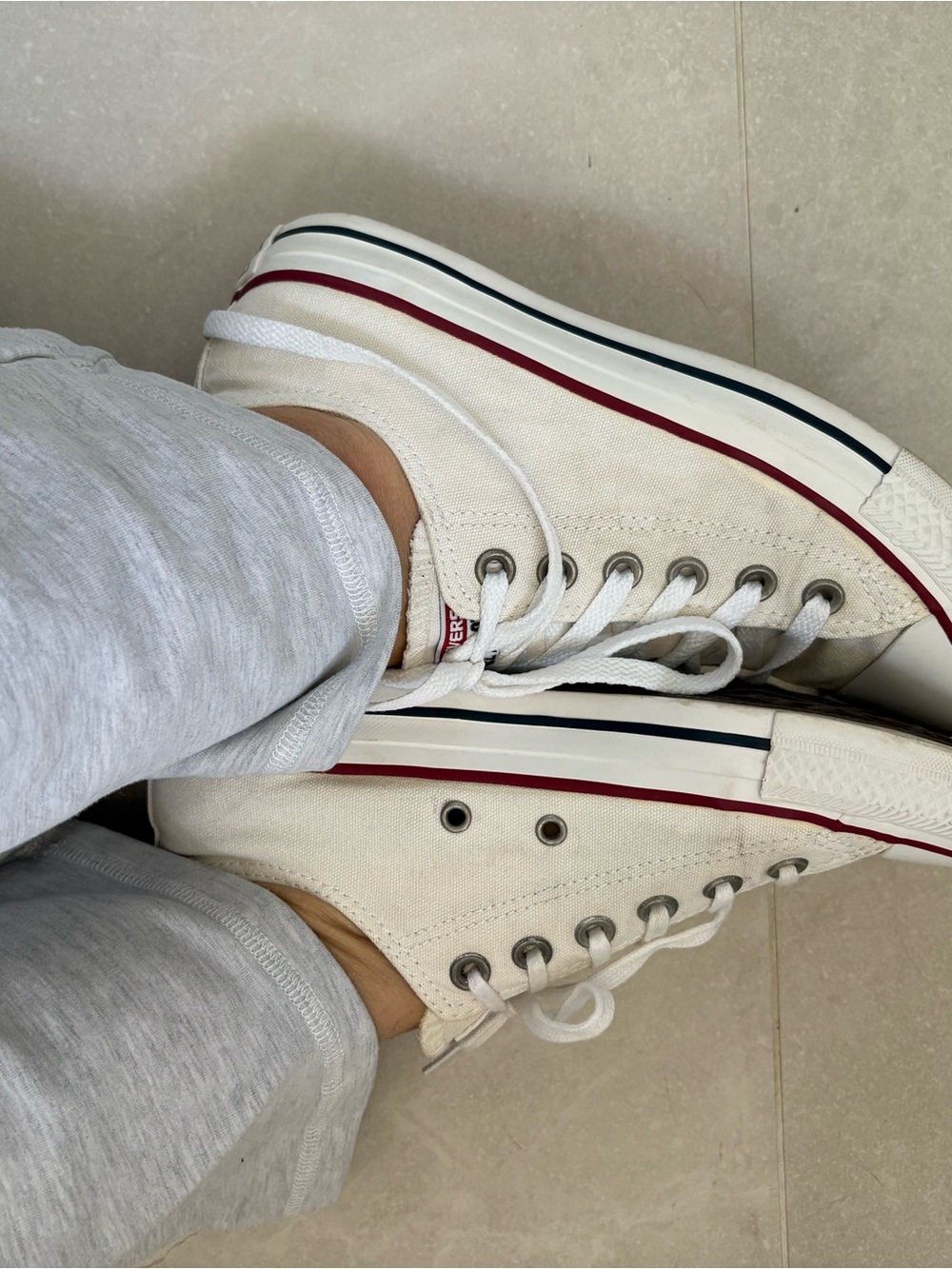 Converse White Low-Top Canvas Sneakers